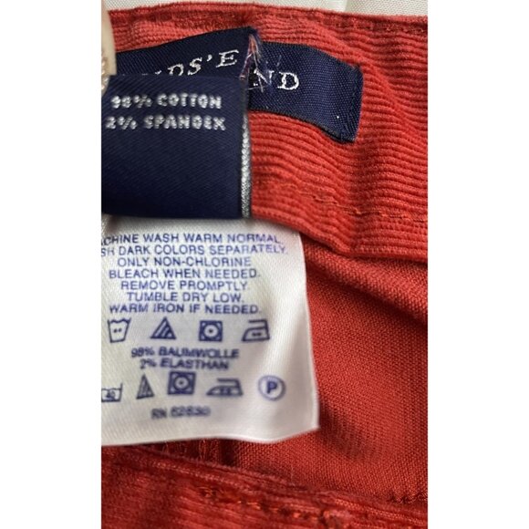 Lands End Womans Vermilion Red Fit 1 Size 18 Straight Leg Corduroy Pants Pockets - Picture 9 of 13